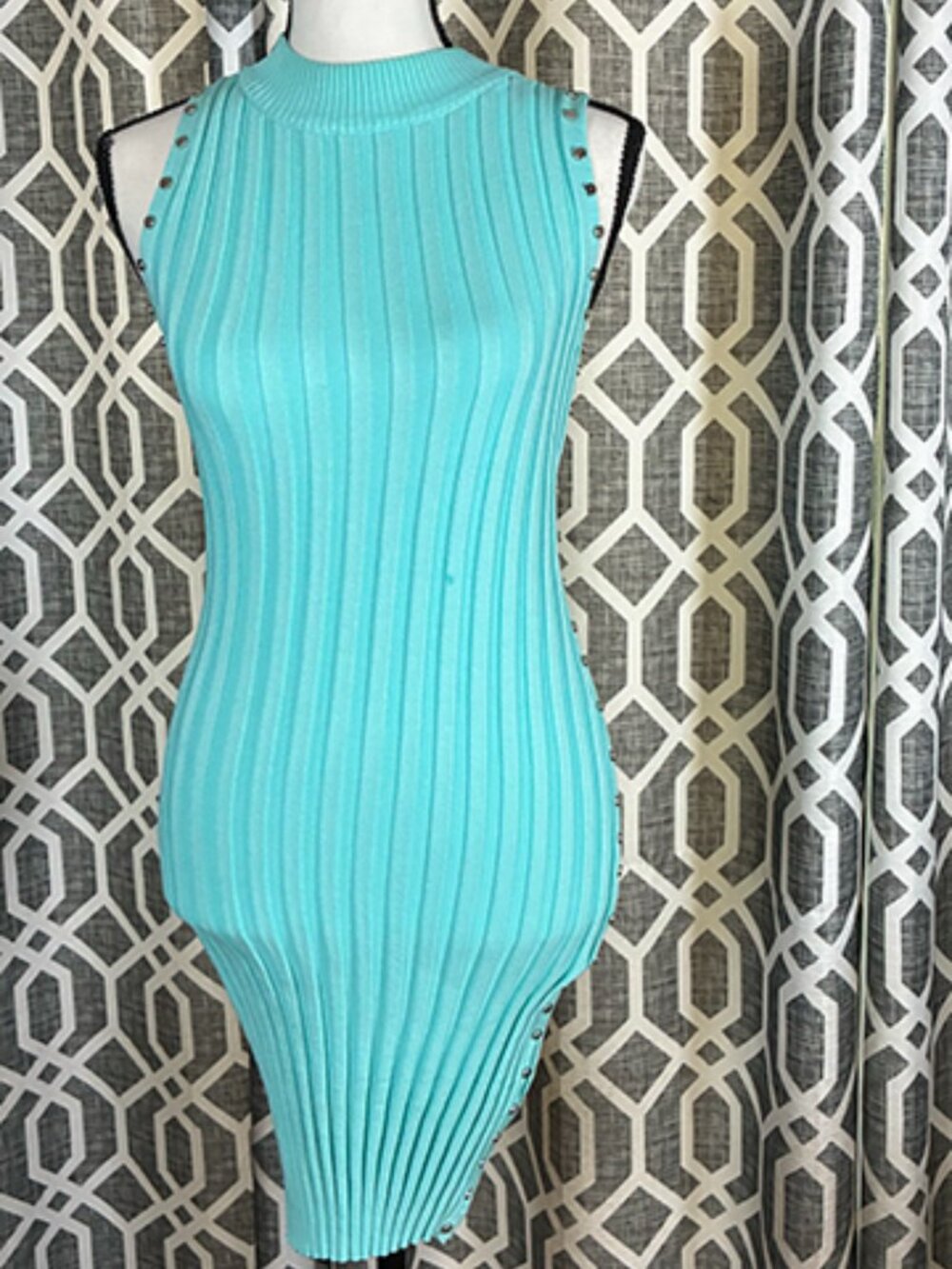 Turquoise stretch dress, size S (4-6)